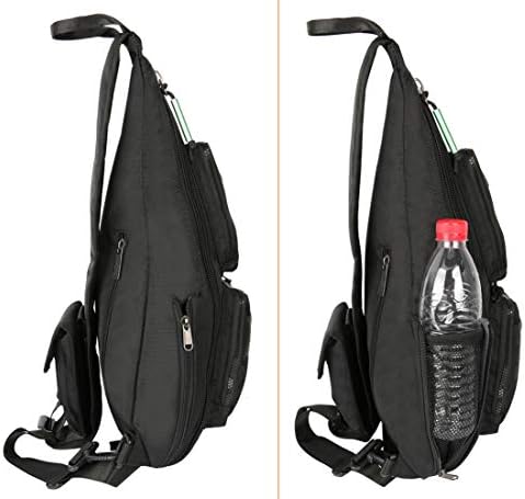 Larswon Sling Backpack, Sling Bag, Crossbody bag for Women Small Backpack Men Backpacks for Small Laptop Таблети Black