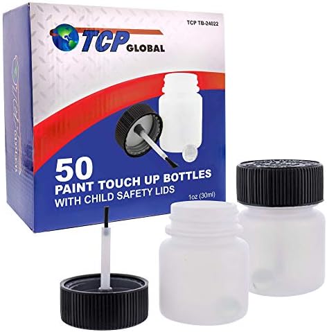 TCP Global Paint Touch Up Bottles with Child Safety Капачки (Box of 50) - Обемът течност 1 унция (30 мл),