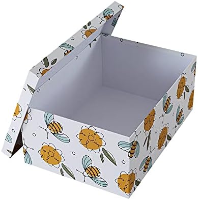 Soul & Lane Малки Декоративни Картонени Кутии с Капаци за детски Занаяти | Busy Bees - Set of 3 | Storage