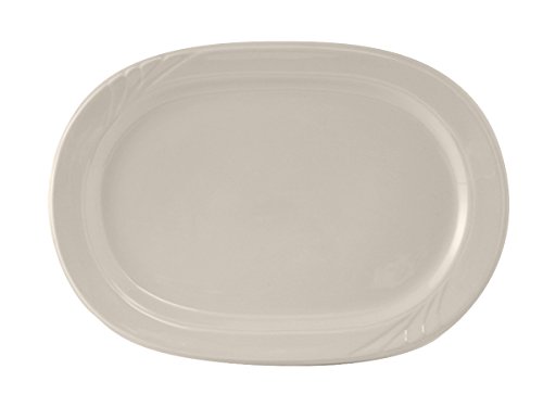 Tuxton YEH-102 Vitrified Китай Monterey Platter, 10-3/8 x 7-1/2, черупки от яйца (опаковка от 24 броя),