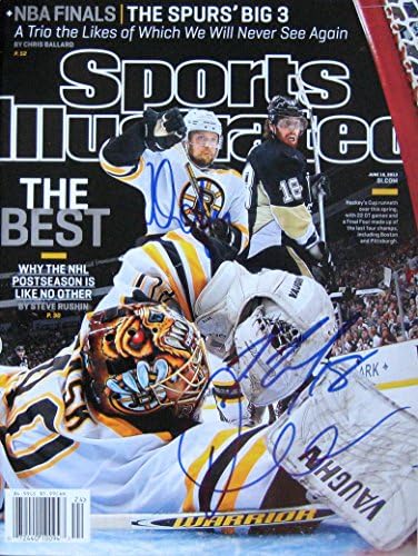 Tuukka Rask, Dennis Seidenberg & James Нийл BRUINS & PENGUINS autographed Sports Illustrated magazine 6/10/13