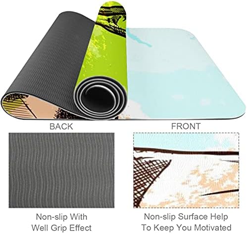 Siebzeh Cow Premium Thick Yoga Mat Eco Friendly Rubber Health&Fitness Non Slip Mat for All Types of Exercise Yoga and Pilates (72 x 24 x 6 мм)