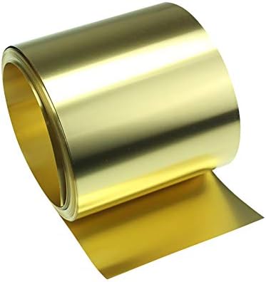 GOONSDS Месинг метален Тънък лист Каишка Фолио Плоча на Уплътнението 200 мм/7.87inchx1000 мм/39.9 см Металообработване,дебелина:0.02 mm