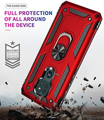 SHUNDA Калъф за Motorola Moto G9 Play 360 Градуса Въртяща се Поставка с Магнитната Функция на Автомобила покритие,PC+TPU Пълен Защитен Калъф Срещу Надраскване на Motorola Moto G9 Play 6.5 - Син