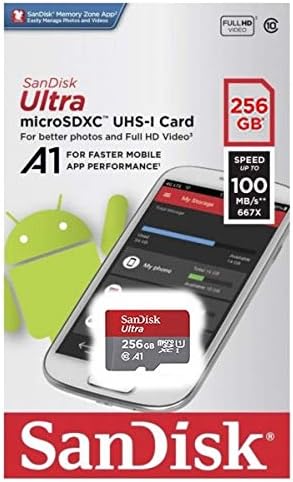 Пясъци 256GB Ultra Micro SDXC Memory Card Пакет Работи с Samsung Galaxy A6, A6+, A8 A8 Star Phone UHS-I Class 10 (SDSQUAR-256G-GN6MA), както и всички, с изключение на четец-четец Стромболи (TM)