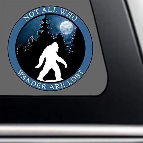 Голямата стъпка Bumper Sticker - Not All Who Wander are Lost Premium Рибка Decal 3 x 3 inch | for Cars Auto-мобилни