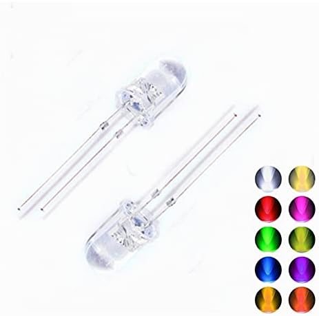 Потенциометър Dltmysh 100шт 5MM Led бял/син/червен/жълт/зелен/розов/лилав крушки / 5ММ Бял цвят на Излъчване на LED диод F5 бял/UV LED (сияещ цвят : червен)
