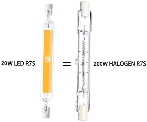 ACXLONG Lighting 118mm 20W R7S LED Bulb 200W Halogen Equivalent 120V/230V J Type Base 118mm Double Ended Flood Light Bulbs 360°Beam Angle Landscape Светлини, 20-Pack