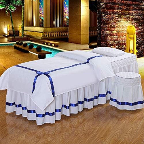 ZHUAN Massage Table Sheet Sets with Face Rest Hole Massage Table Skirt Spa Bed Cover Fitted Table Skirt