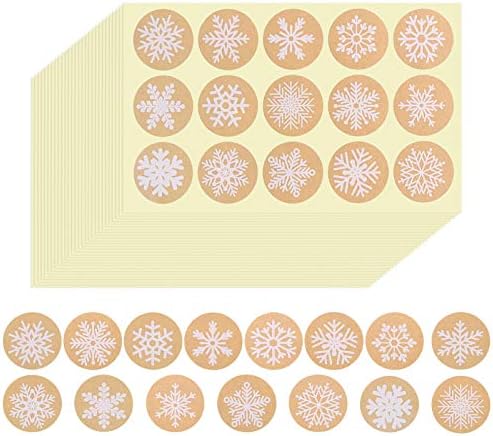 Naler 660 Броя 1,38 Инча Коледни Снежинки Гарнитури Етикети Зимните Празници Етикети Кръг на Етикета Етикети