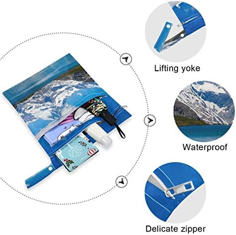 KEEPREAL Switzerland Matterhorn Print Waterproof Wet Bags - Машинно пране | Влажна Суха Чанта за Филтър Памперси, Бански,Детска градина, 2 опаковки
