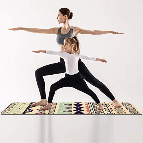 Unicey Indian Bohemia Vintage Pattern Yoga Mat Thick Non Slip Yoga Mats for Women&Girls Exercise Soft Mat Pilates Mats,(72x24 инча, дебелина 1/4 инча)