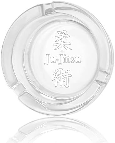 Стъклен Пепелник Ju Jitsu Диаметър 3.3 Прозрачна Цигарената табела за Домашния Офис Настолна Ползи Крытое
