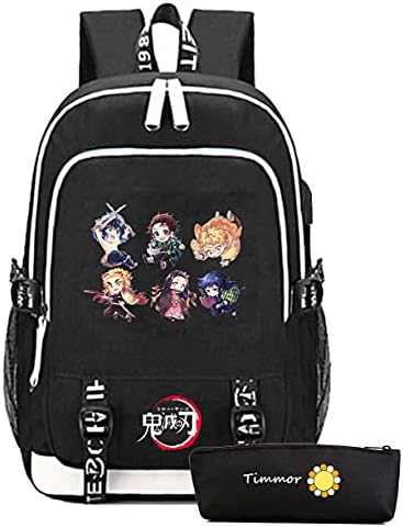 TIMMOR MAGIC Аниме Cosplay Laptop Backpack with USB Charging Port, Middle School College Bookbags for Women