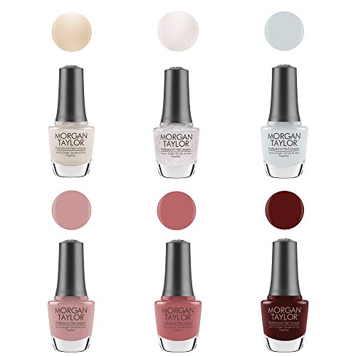 Morgan Taylor Out In The Open Collection 15 mL Salon Quality Professional Shimmer Nail Polish Lacquer Set with Cuticle Friendly Italian Brush, 6 Pack