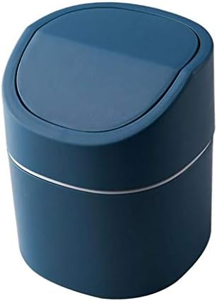 homozy Recycling Trash Can with Lid, Small Wave Cover Плот Trash Can Garbage Bin for Kitchen, Bathroom Office Use - Blue with Swing Капак