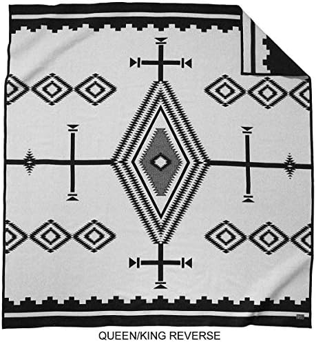 Вълнена одеяло Pendleton Los Ojos - Черен/бял, Размер Queen Size