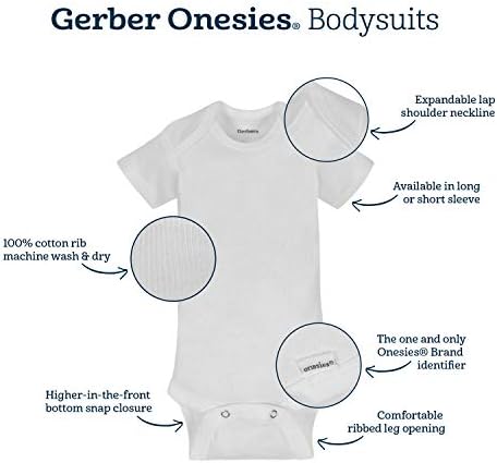 Gerber unisex-baby 5-pack Solid Onesies Боди