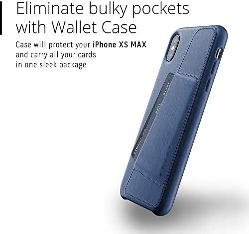 Mujjo Пълен Кожен портфейл Калъф за iPhone Xs Max | Премия Естествена Кожа, Естествен ефект от застаряването на населението | Джоб за 2-3 Карти, Безжичен зареждане