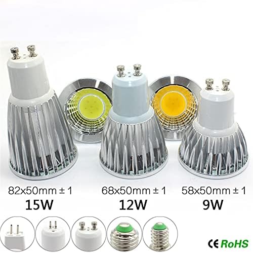 RZL led светлини 10 бр./лот COB LED Spotlight E27 GU10 GU5.3 AC85-265V / MR16 DC12V Висока яркост 12 W бял/топло бяла светлина (цвят : E14 85-265 В)