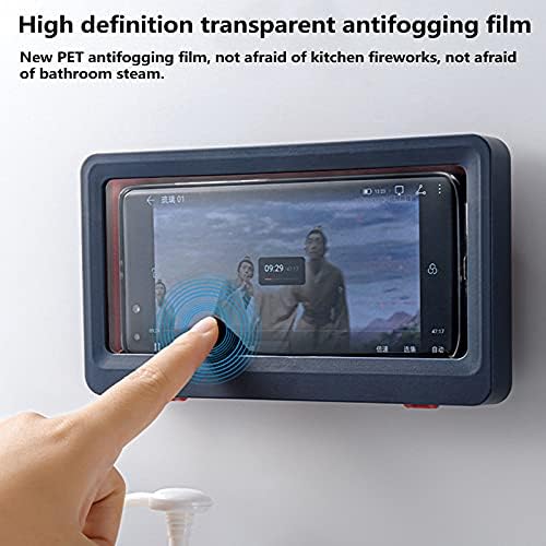 FENXIXI liner четки Tablet Or Phone Holder Waterproof Case Box Wall Mounted All Covered Mobile Phone Shelfs Self-Adhesive Shower Accessories (Color : Blue)