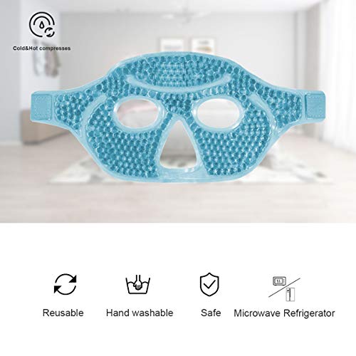 Jakuva 2PCS Ice Gel Face Masks, Superior Gel Beads Eye Masks & Heat Cold Компрес Pearl Treatment for Headhead,Puffiness,Migraine