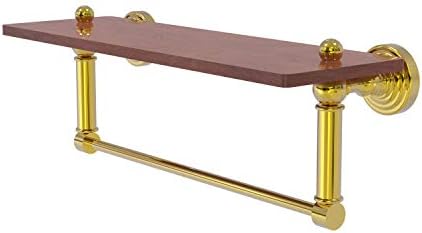 Allied Brass WP-1-16TB-IRW Waverly Place Collection 16 Inch Solid IPE Ironwood Integrated Towel Bar Wood