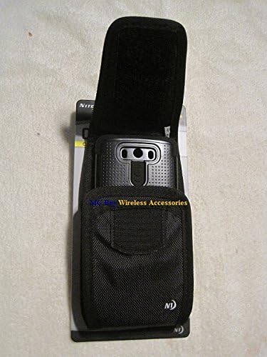 Nite Ize Black Extended Wide Cargo Vertical / Horizontal Heavy Duty Rugged XX-large Holster Pouch extremely durable W/Swivel 360 Rotating Belt Clip, Fits Zte Lever/Z936L Hybrid with Cover Case On Cellphone