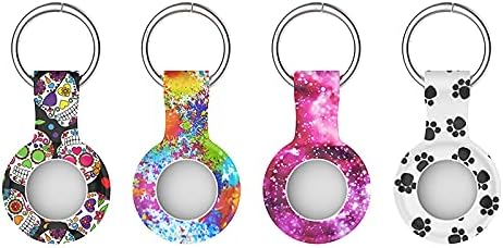 YARUI Fashion Printing Protective Silicone Skin for Airtags Case Cover Bluetooth Tracker Cover Airtags Accessories Airtag Keychan (2A)