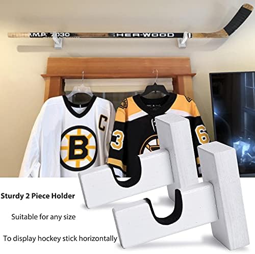 TOBWOLF 2PCS Hockey Stick Display Case, Hockey Stick Hanger Holder, Wall Mount Hockey Stick Странично оттичане,