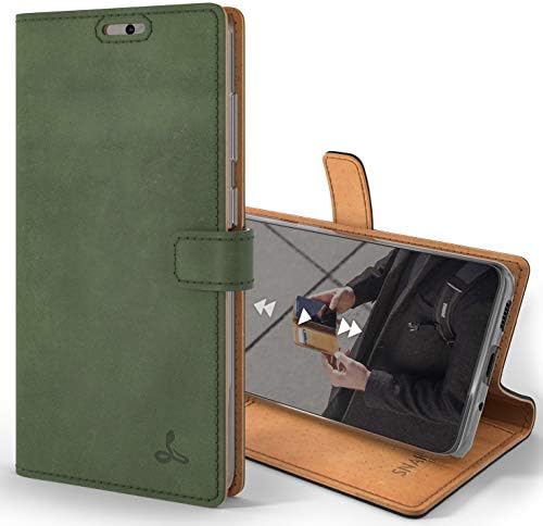 Snakehive Vintage Портфейла for Samsung Galaxy S20 || Real Leather Портфейла Phone Case || Естествена кожа с поставка за гледане и държач за карти 3 || Флип калъф-книжка с отделение за карти (тъмно ?