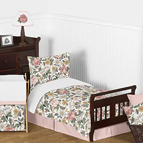 Sweet Jojo Designs Vintage Floral Boho Момиче Fitted Crib Sheet Baby or Toddler Bed Nursery Photo Op - Blush