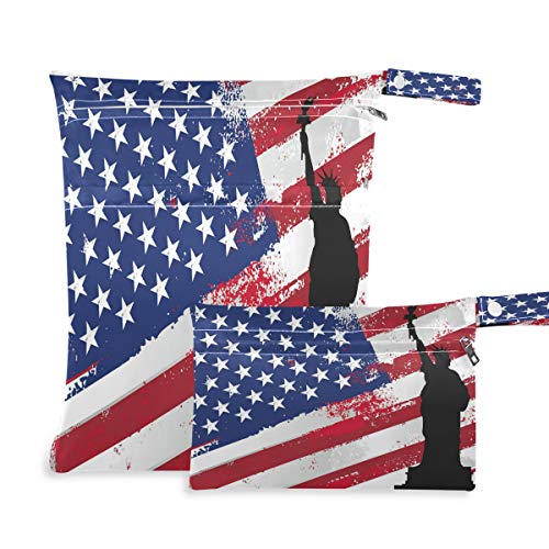 Baofu Американски Флаг Мокри и Сухи Чанти Комплекти Водоустойчив многократна употреба Пътен Плажен Детски