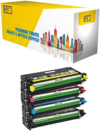 NYT Съвместим високодобивни тонер касета Замяна за Dell 3115 310-8093 310-8095 310-8097 310-8099 за Dell 3110, 3115cn, 3115 (черно, жълто, лилаво, синьо, 4-Pack)