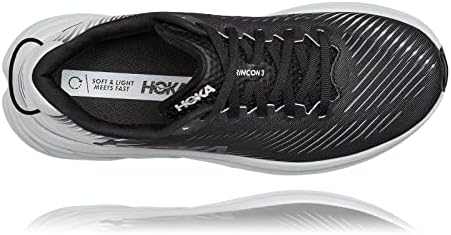 HOKA ONE ONE Women ' s Rincon 3 Road Running Shoe (средно, черен/бял