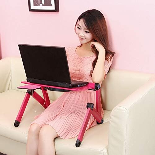 ACD overbed Table with Wheels Aluminum Notebook Folding Bed Desk Computer Desk Adjustable Laptop Table Computer Stand Tables Office Desk Breakfast Tray Laptop Desks (Color : 1)