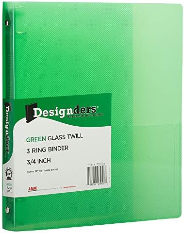 PAPER JAM Plastic 0.75-инчов Binders - Green 3 Ring Биндер - Bulk 36/Пакет