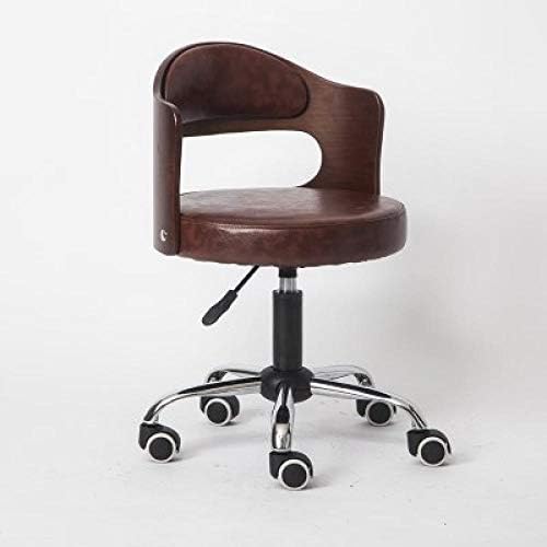 Терапевтичен стол с колела,Арт стол с червена седалка от изкуствена кожа регулируема височина 43-53 см,