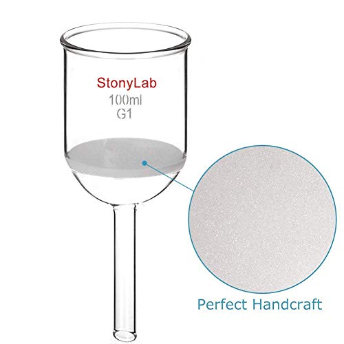 StonyLab Боросиликатное стъкло Buchner Филтърна фуния с груба фриттой(G1), вътрешен диаметър 56 мм, дълбочина