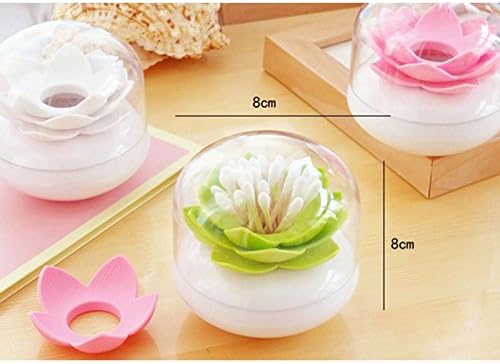 Accrie Lotus Cotton Топка/Swab Holder, Small Q-Tips Toothpicks Organizer, Cosmetic Storage for Bathroom