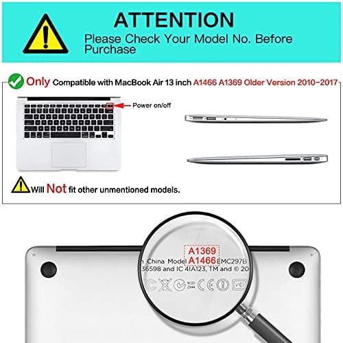 MOSISO е Съвместим с MacBook Air 13 инча A1466 / A1369 (по-старата версия на Издаване 2010-2017), ИЗКУСТВЕНА