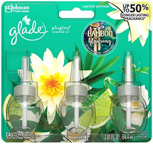 Glade PlugIns Scented Oil Air Freshener Зареждане - Limited Edition | Bamboo Bliss Song Scent - 3 зареждане