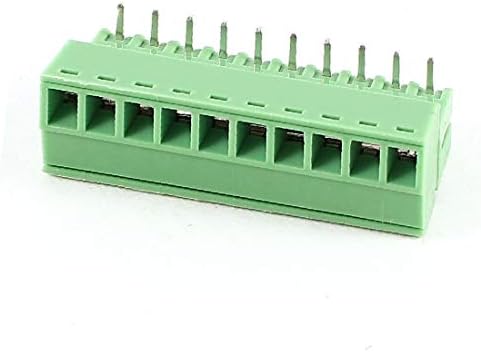 X-DREE Green 10Pin 3.5 mm Spacing ПХБ Screw Terminal Block Connector 300V 8A AWG22-16(зелен 10Pin 3.5 mm