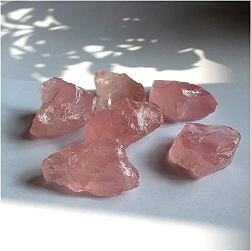 Haieshop Натурален кристал Естествен необработен розов Розов Кварцов Кристал Груб камък Скъпоценен Камък