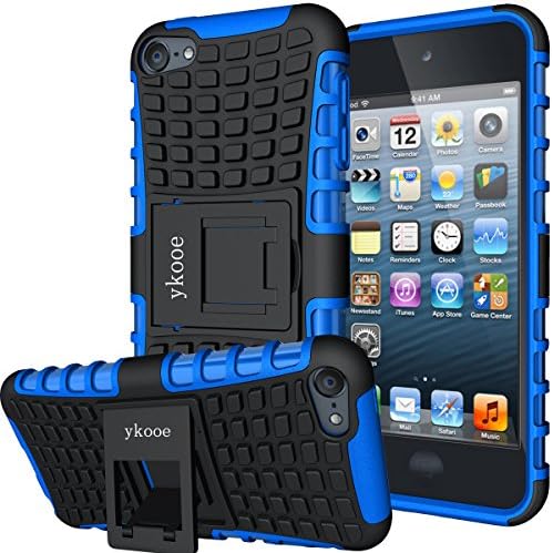 ykooe iPod Touch 7 Case, Touch 6 Case, Touch 5 Case, Тежкотоварни Защитен Калъф Двуслойни Хибрид устойчив