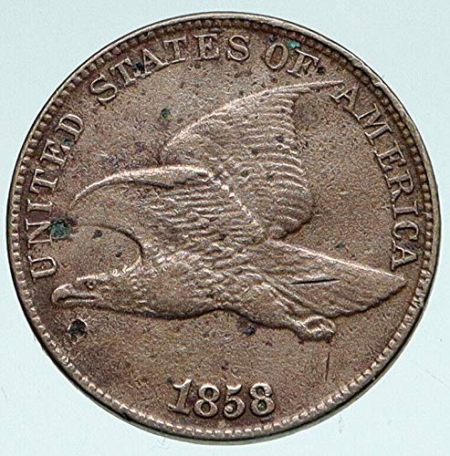 1858 1858 СЪЕДИНЕНИТЕ ЩАТИ на САЩ Flying Aquila & Wreath ANT Small Cent Good Uncertified