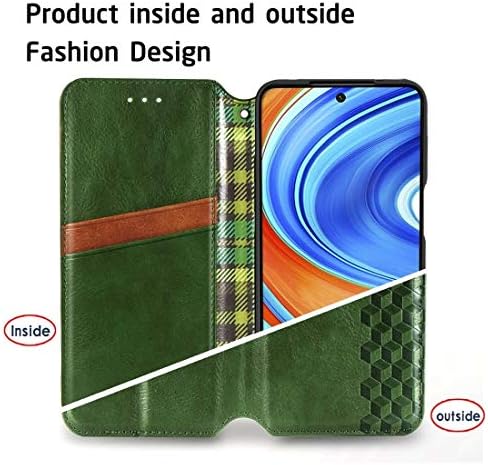 YANGJIE Mobile Cases чудесно за Xiaomi Redmi Note 9 Pro Cubic Grid Pressed Horizontal Flip Magnetic Leather