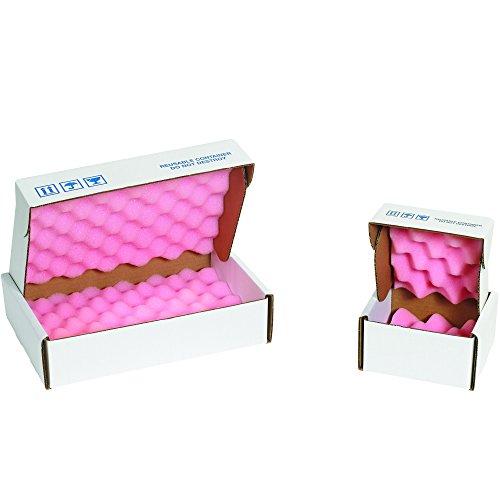 Ship Now Supply SNFSA24242 Anti-Static Foam Shippers, 24 x 2 3/4, 24 Width, 2.75 Height, 24 Length, Pink/White
