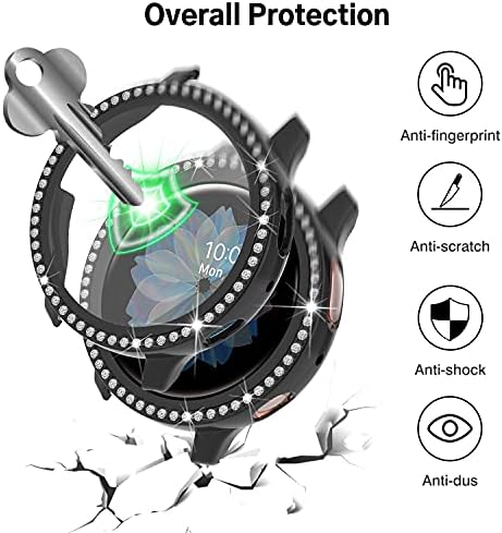 AISIBY Protector Case е Съвместим с Samsung Active 2 40mm Watch Screen Protector 40mm,Women Момиче Crystal
