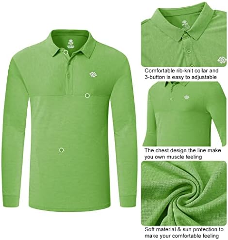 MoFiz Мъжки ризи с къси ръкави за голф с Дълъг ръкав и Яка бързо съхнещи Спортни Стаи Удобни ризи